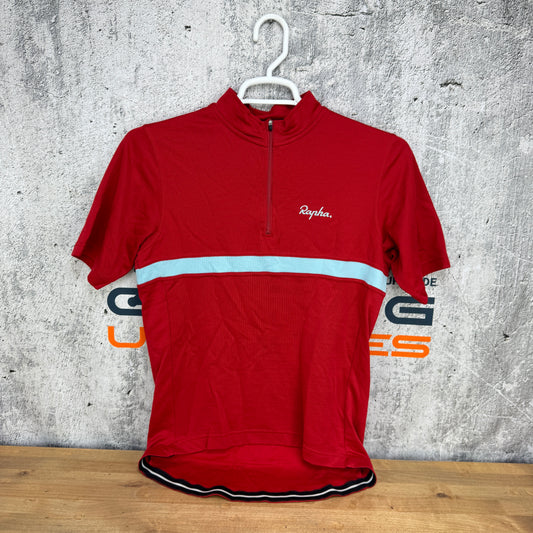 Worn Once! Rapha Short Sleeve Merino Wool Blend Men's Large Red Cycling Jersey