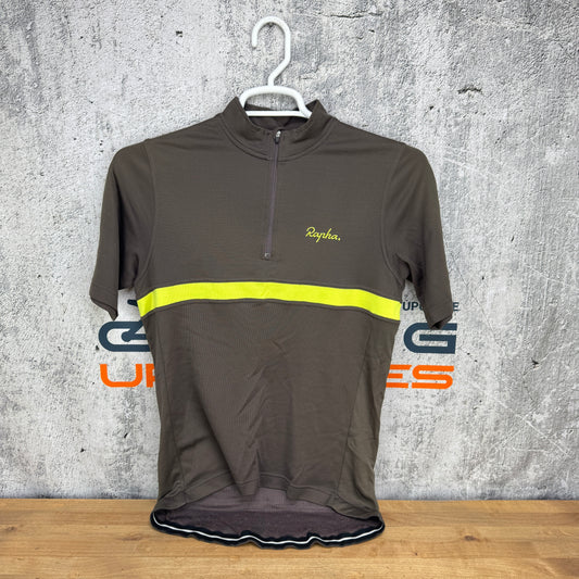 Rapha Short Sleeve Merino Wool Blend Men's Large Brown Cycling Jersey