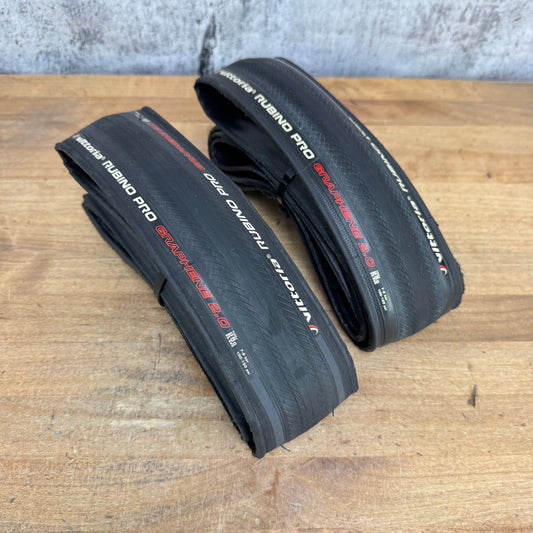 Low Mile! Pair Vittoria Rubino Pro Graphene 2.0 700c x 25 Clincher Bike Tires