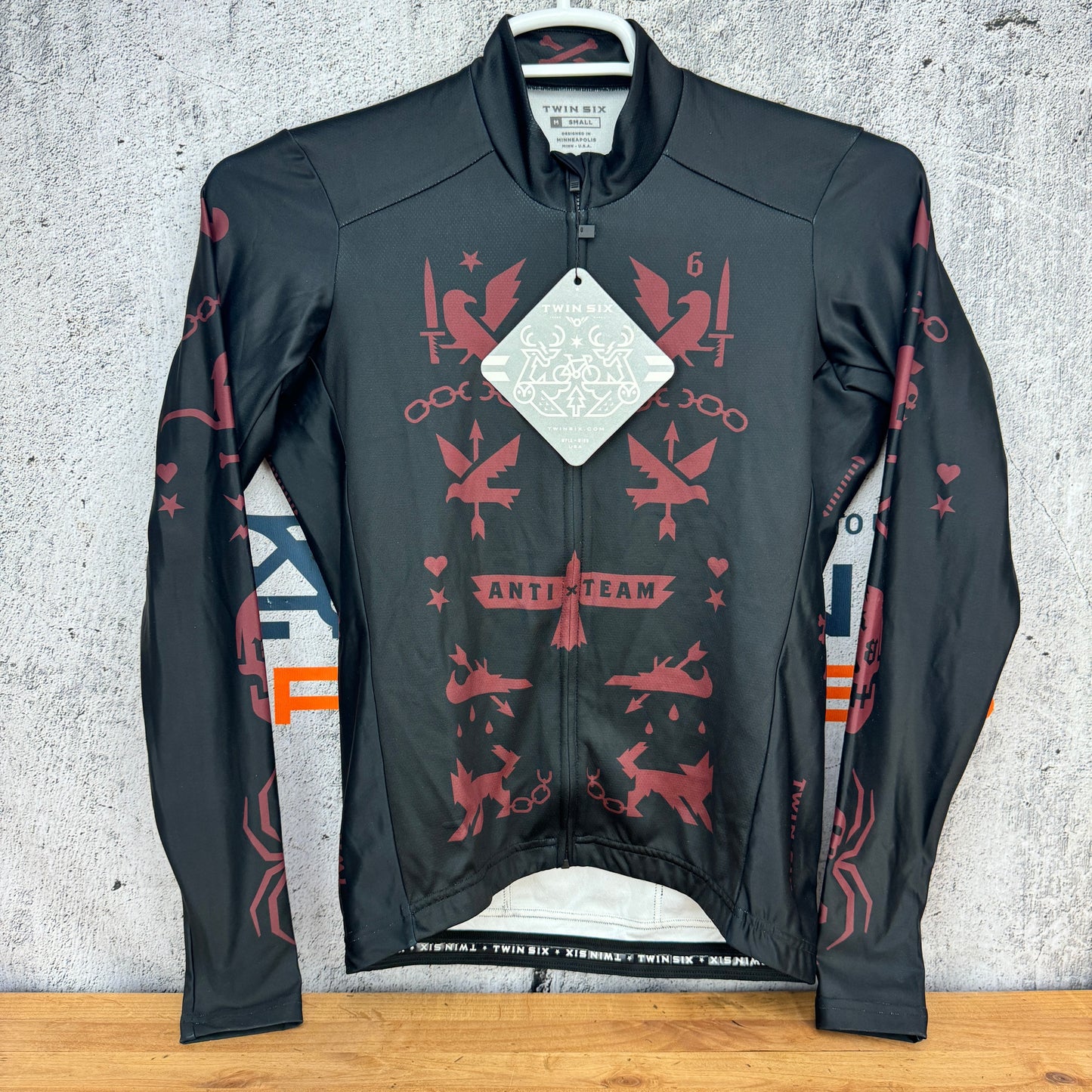New! Twin Six The Anti-Team Long Sleeve Thermal Men's Small Cycling Jersey