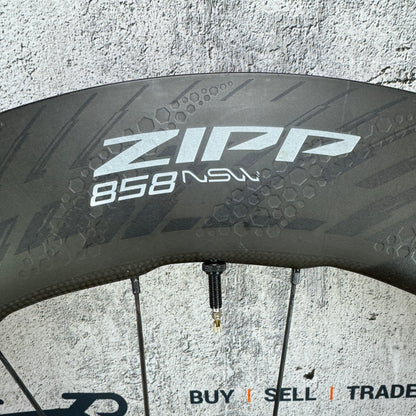 Zipp 858 NSW Carbon Tubeless Hookless Disc Brake Front Wheel 700c 726g