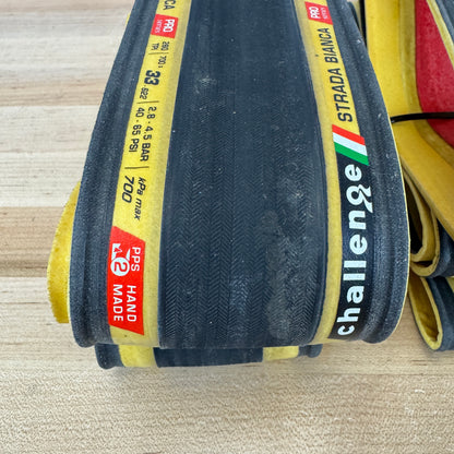 Pair Challenge Strada Bianca 700c x 33mm Road Bike Clincher Tires