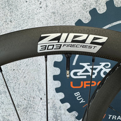Mint! Zipp 303 Firecrest ZR1 DB Carbon Tubeless Hookless Disc Wheelset 700c 1416g
