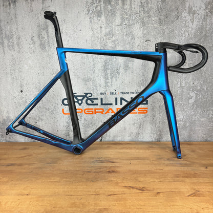 2021 Basso Diamante SV 61cm Carbon Disc Frameset Matt Aurora + Levita Barstem