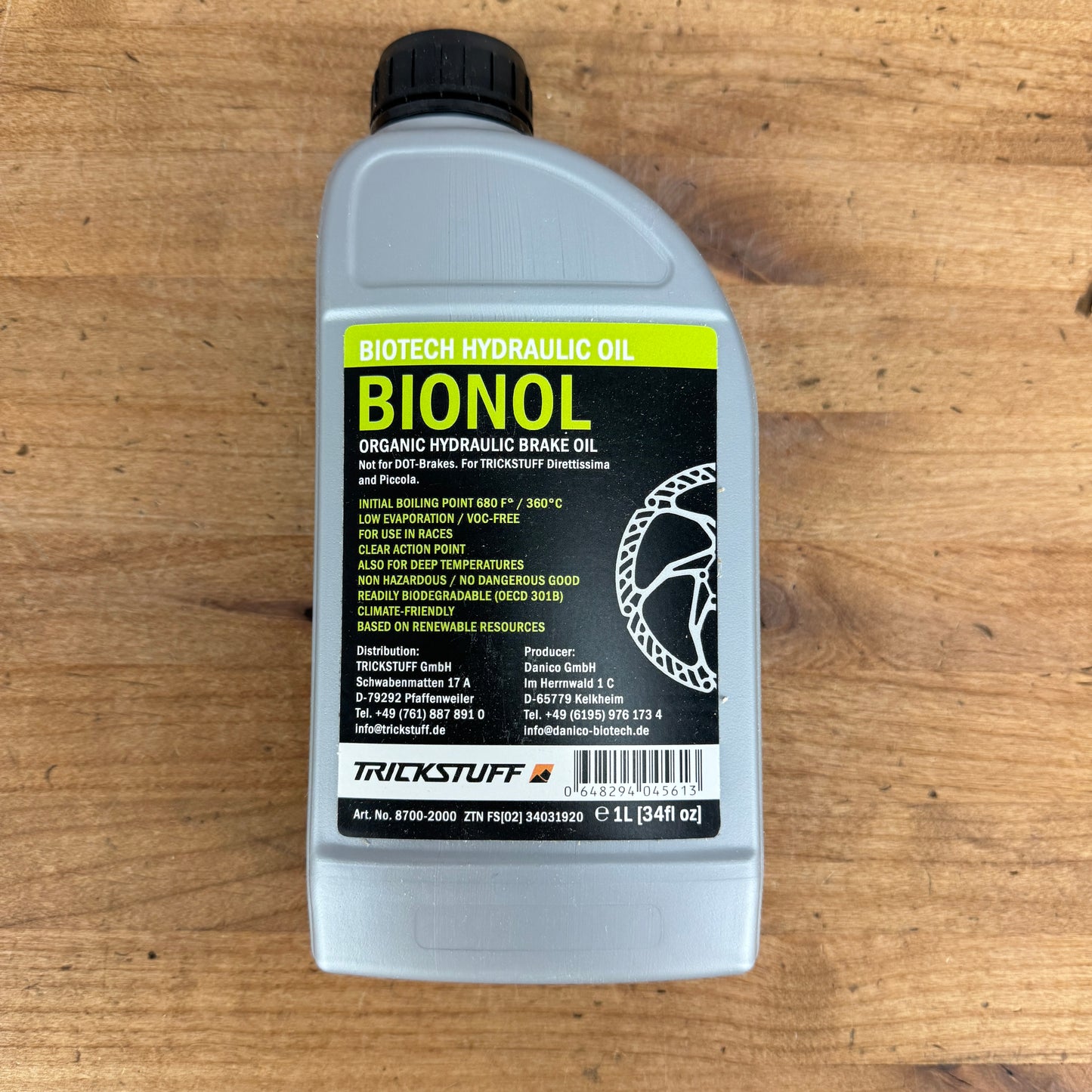 New! Trickstuff Biotech Bionol Bike Hydraulic Disc Brake Fluid Oil - 1 Liter Bottle