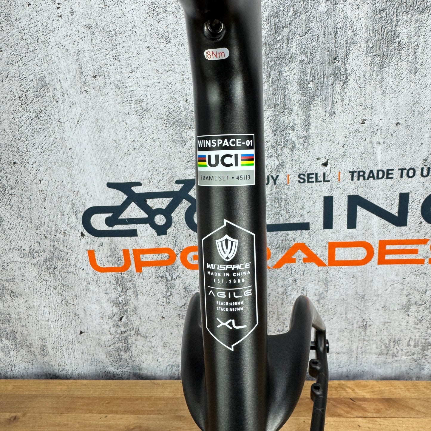 Low Mile! Winspace Agile XL 57.5cm Carbon Disc Brake Frameset 700c 2306g