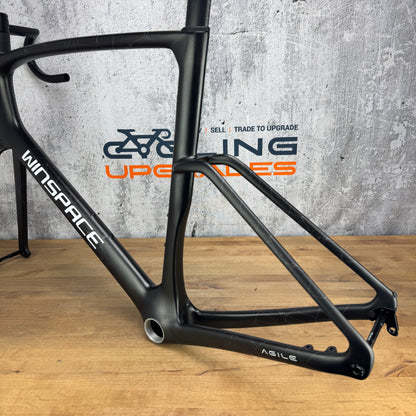 Low Mile! Winspace Agile XL 57.5cm Carbon Disc Brake Frameset 700c 2306g