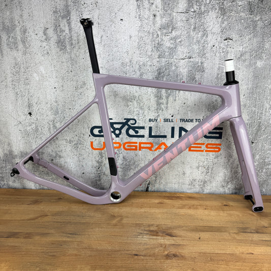 Low Mile! 2022 Ventum GS1 Lilac Medium Carbon Gravel Disc Frameset 700c 2091g