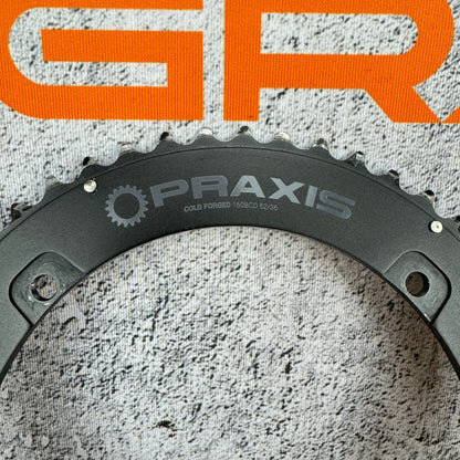 PraxisWorks LevaTime Cold Forged X-Ring 160/104 BCD 4-Bolt 52/36t Chainrings