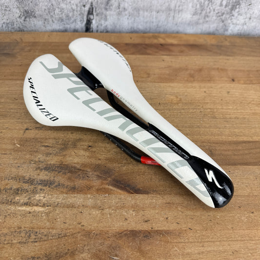 Low Mile! Specialized Romin Pro White 155mm 7x9mm  FACT Carbon Rails Saddle 171g