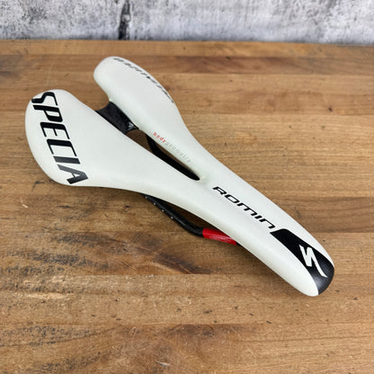 Low Mile! Specialized Romin Pro White 143mm 7x9mm FACT Carbon Rails Saddle 163g
