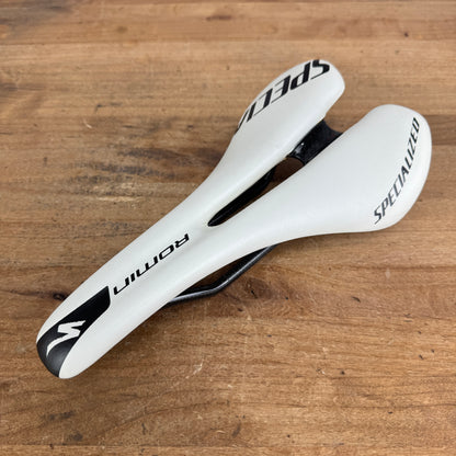 Low Mile! Specialized Romin Pro White 143mm 7x9mm FACT Carbon Rails Saddle 163g