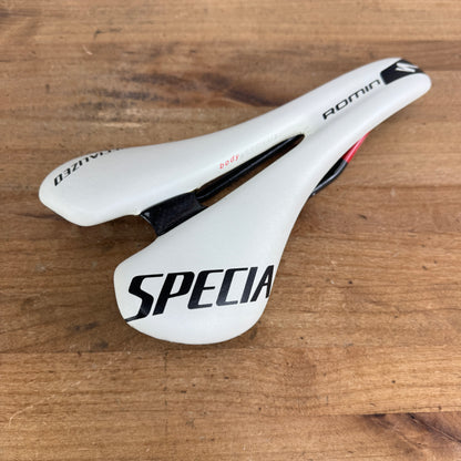 Low Mile! Specialized Romin Pro White 143mm 7x9mm FACT Carbon Rails Saddle 163g