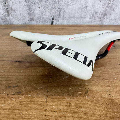 Low Mile! Specialized Romin Pro White 143mm 7x9mm FACT Carbon Rails Saddle 163g