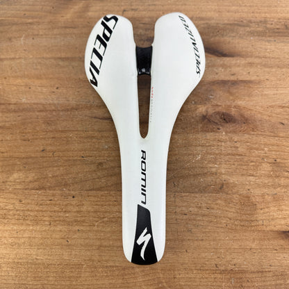 Low Mile! Specialized Romin Pro White 143mm 7x9mm FACT Carbon Rails Saddle 163g