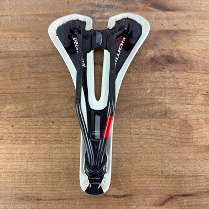 Low Mile! Specialized Romin Pro White 143mm 7x9mm FACT Carbon Rails Saddle 163g