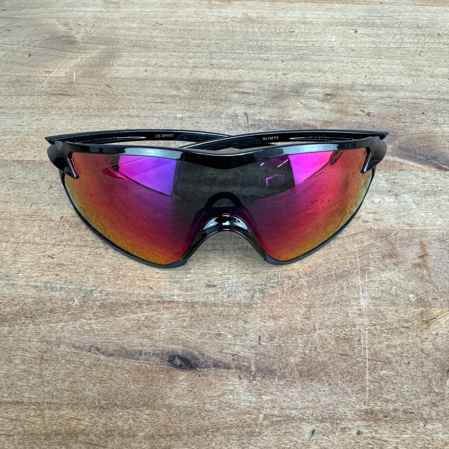 Shimano S-Phyre Black Cycling Sunglasses w/ Red/Clear Lenses & Case 29g