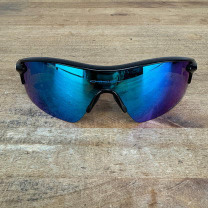 Oakley RadarLock Black Cycling Sunglasses w/ Blue/Black/Silver Lenses & Case