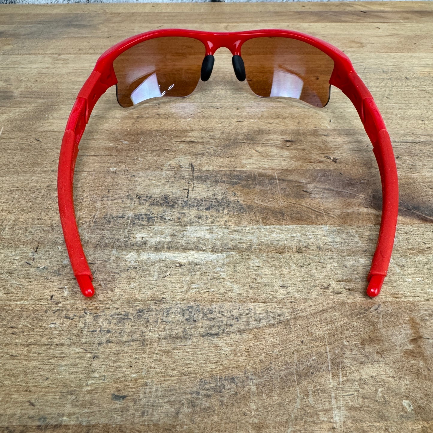 Oakley Flak Red Cycling Sunglasses w/ Black/Red/Brown Lenses & Case