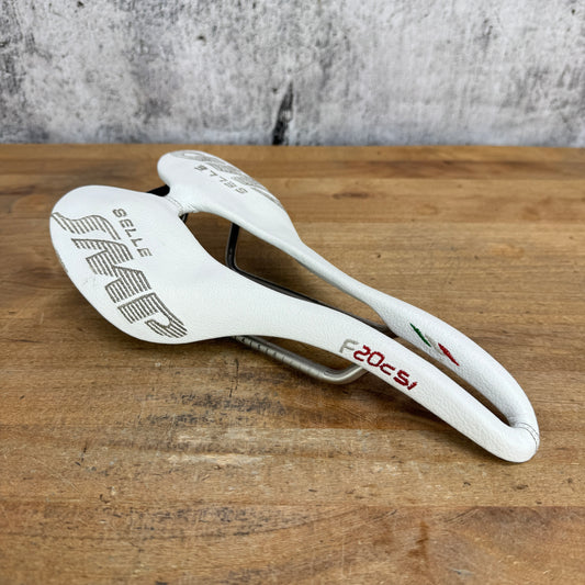Selle SMP F20C s.i. White 135mm 7x7mm Steel Rails Bike Saddle 208g
