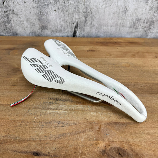 Low Mile! Selle SMP Nymber White 7x7mm Steel Rails Bike Saddle 278g