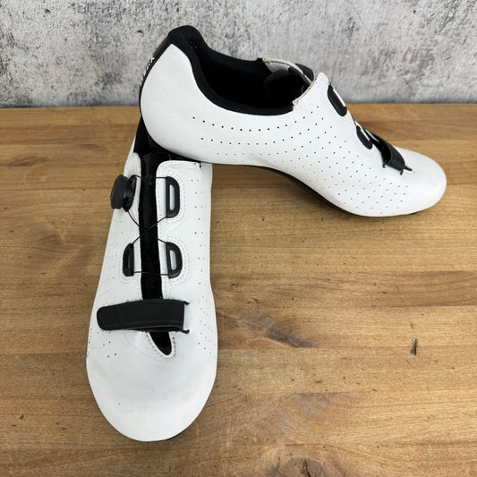 Light Use! Fizik Tempo R5 Overcurve Men's 47 EU White BOA/Strap Cycling Shoes