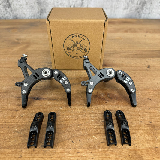 New! Ciamillo L8 Ultra Carbon Titanium Center-Mount Road Rim Brake Calipers 132g