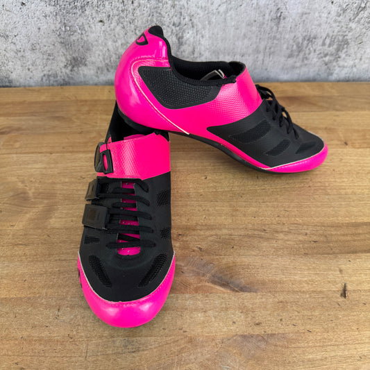 Worn Once! Giro Raes Techlace Women's 39 EU BOA 3-Bolt Pink Cycling Shoes