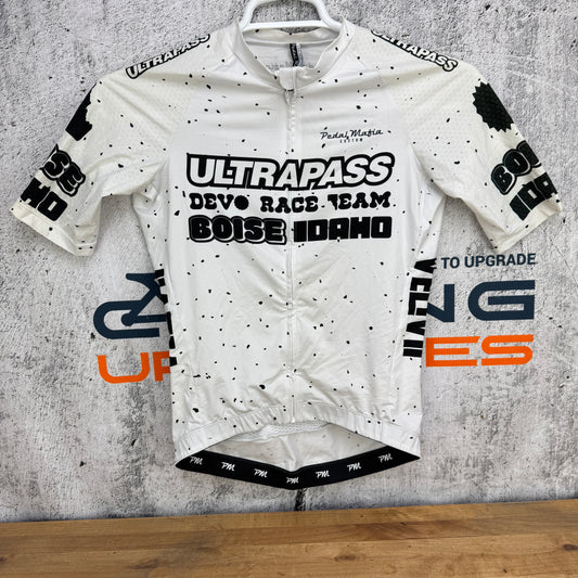 Pedal Mafia Men's Small UltraPass Race Team White Short Sleeve Cycling Jersey