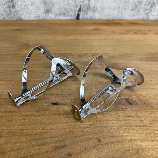 Light Use! Supacaz Fly Cage Chrome Cycling Bike Water Bottle Cages 46g