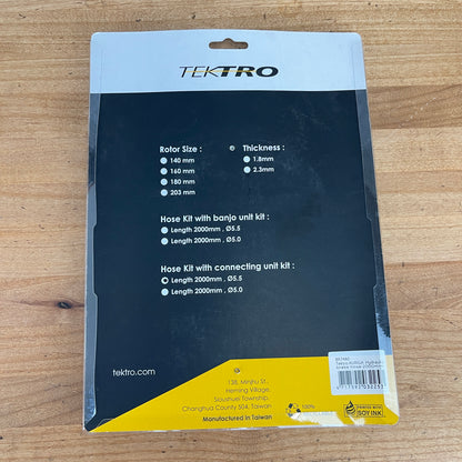 New! Tektro 2000mm x 5.5mm Hydraulic Disc Brake Line Hose + Fittings Kit