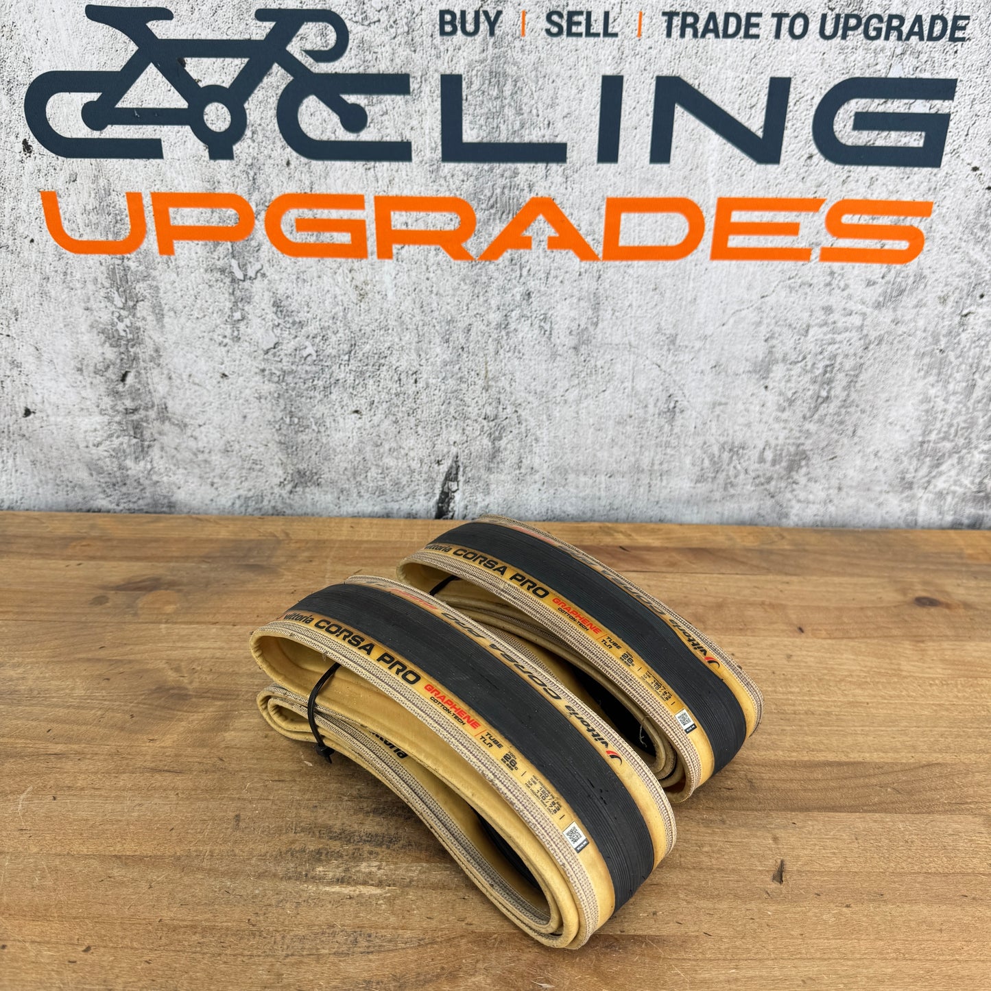 Pair Vittoria Corsa Pro Graphene 700c x 26mm Tubeless Tan Wall Road Bike Tires