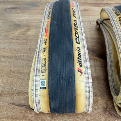 Pair Vittoria Corsa Pro Graphene 700c x 26mm Tubeless Tan Wall Road Bike Tires
