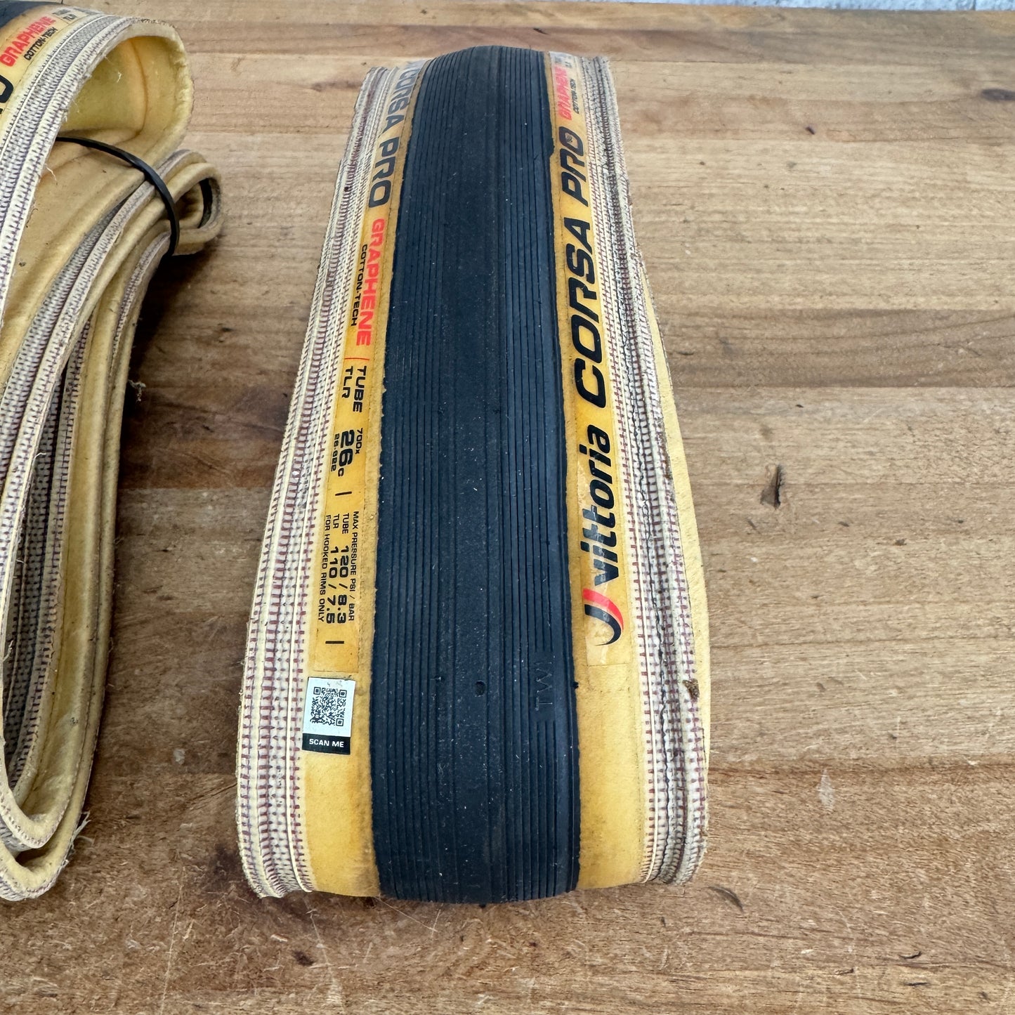 Pair Vittoria Corsa Pro Graphene 700c x 26mm Tubeless Tan Wall Road Bike Tires