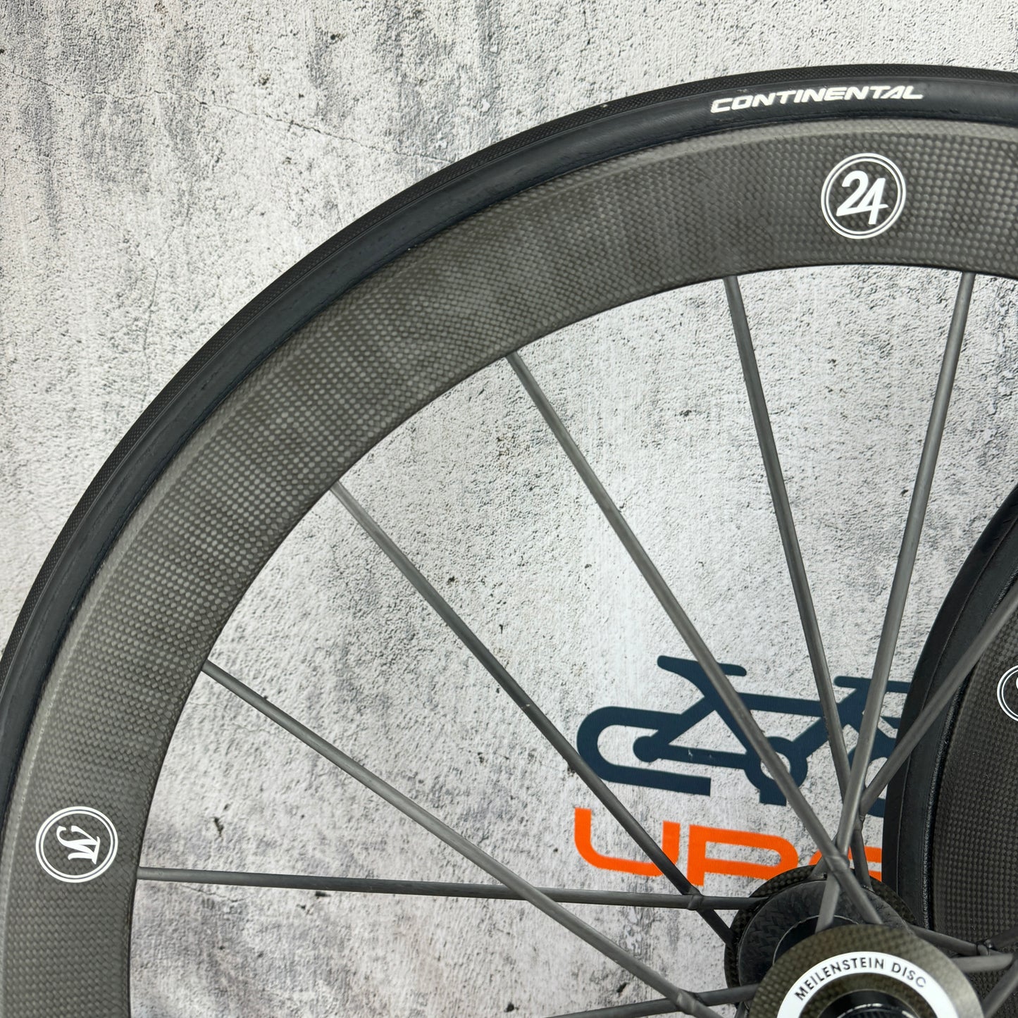 Lightweight Meilenstein T 24D Carbon Tubular Road Bike Disc Wheelset 700c 1250g