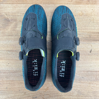 Worn Once! Fizik R1 Infinito Carbon Petrol Blue 43 EU BOA Road Cycling Shoes