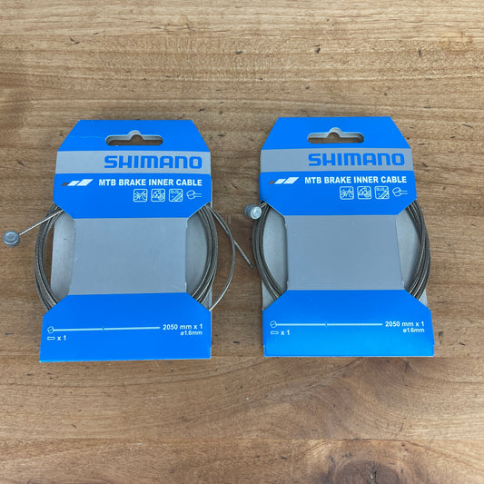 New! Pair Shimano SUS MTB Bike Brake Inner Cable 1.6x2050mm 2pc Set