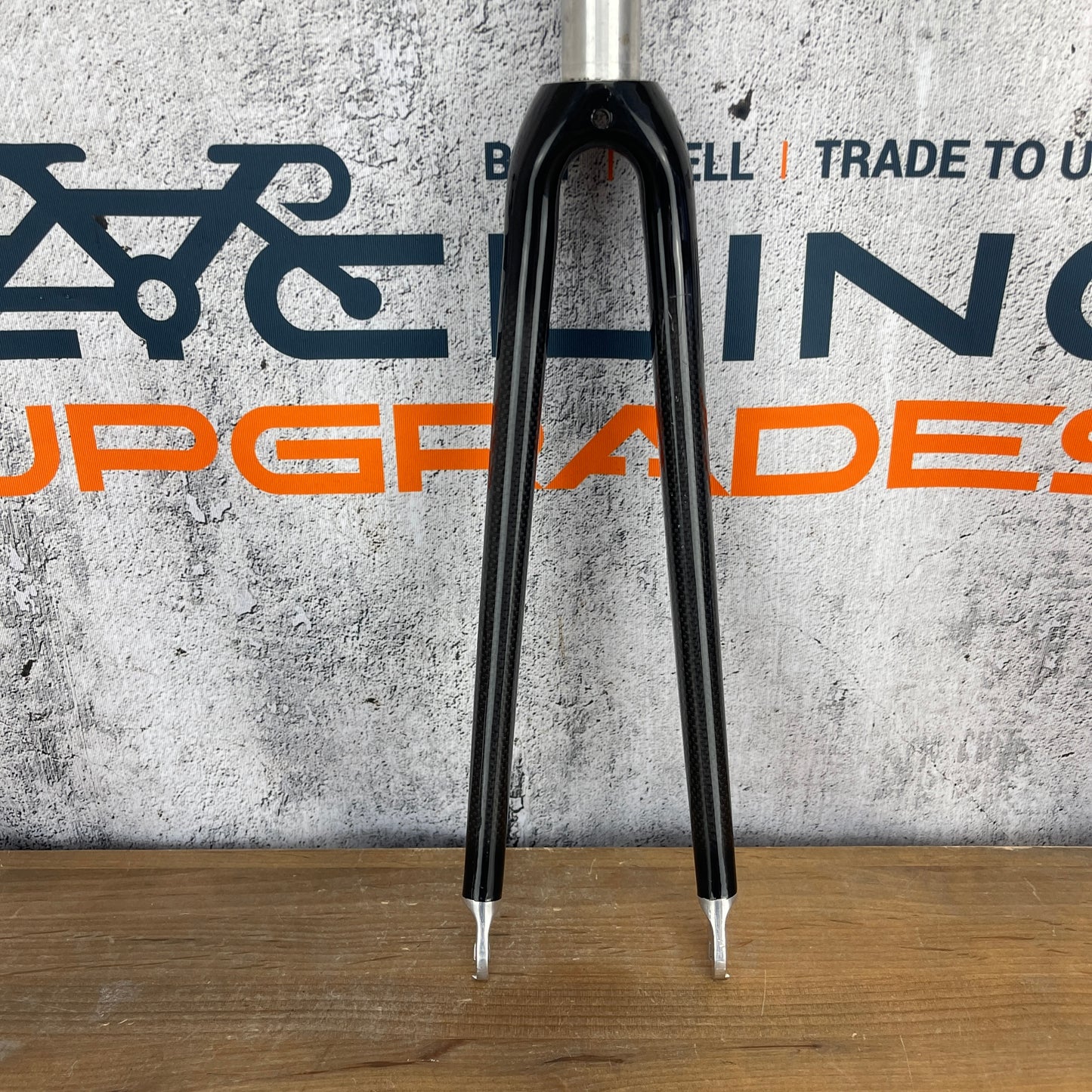 Carbon 1 1/8" 300mm Uncut Steerer Center-Lock Road Bike Fork 700c 43mm Rake