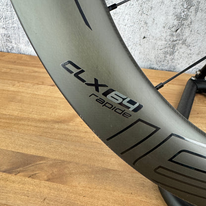 Low Mile! Roval CLX 64 Rapide Carbon Tubeless Disc Wheelset 700c 1630g