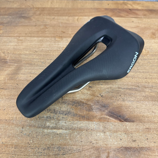 Low Mile! Ergon SR Tri Men Mid 7x7mm TiNox Titanium Rails 130mm Bike Saddle 223g
