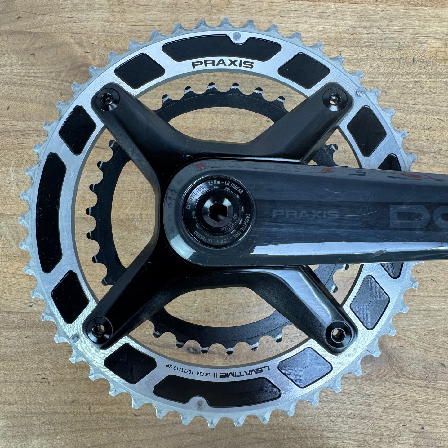 PraxisWorks Doon Carbon 165mm 50/34t 30mm 4-Bolt Crankset with Chainrings 568g
