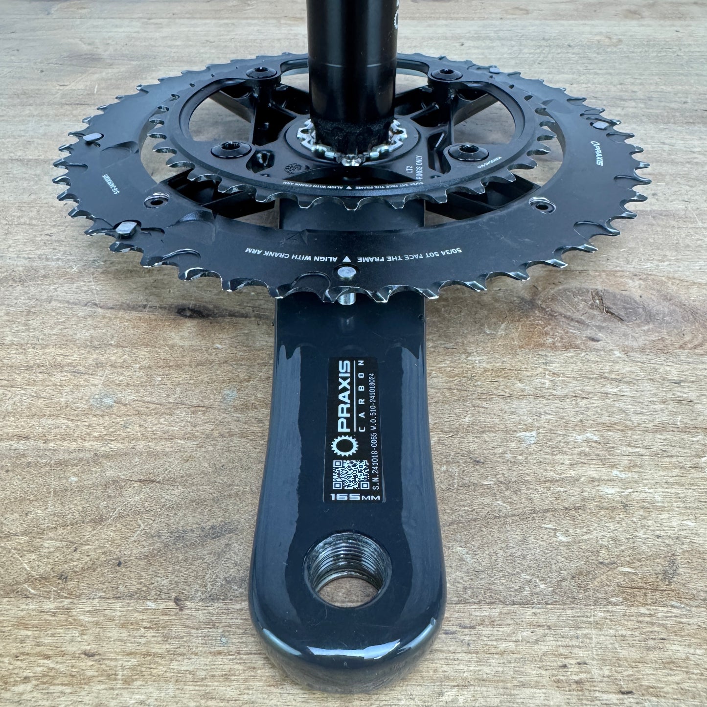 PraxisWorks Doon Carbon 165mm 50/34t 30mm 4-Bolt Crankset with Chainrings 568g