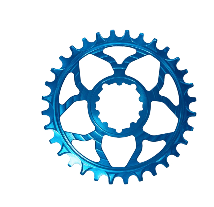 New! 5DEV 1x 32t T-Type 3mm Offset 3-bolt SRAM Direct Mount Blue Chainring 57g