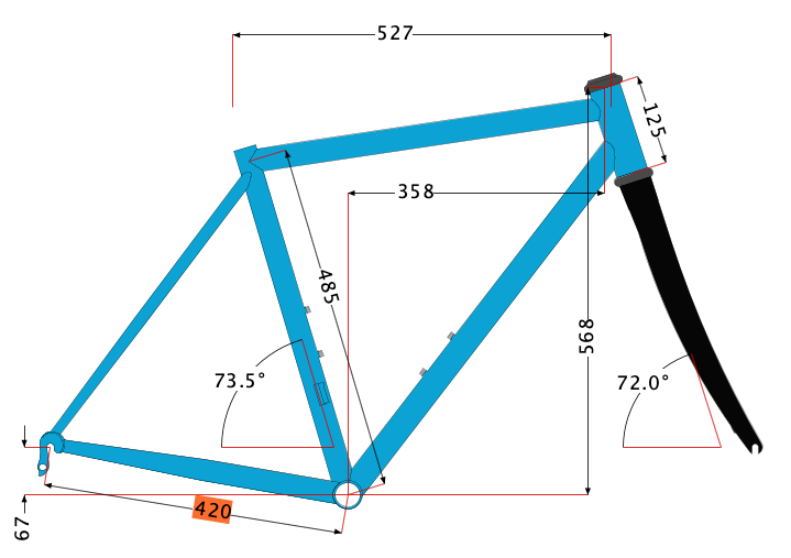Argonaut GR2 53cm Carbon Gravel Bike Disc Brake Frameset 700c Chris King 1843g