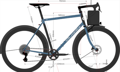 2021 Saltair Cycles Randonneur 58cm Steel Touring Adventure Disc Frameset 650b