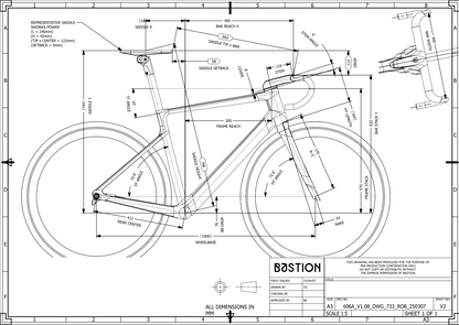 Low Mile! Bastion Archetype 54cm Carbon Titanium Disc Frameset 700c 3021g
