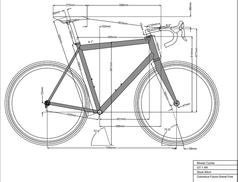 2025 Mosaic GT-1 AR 60cm Titanium Chameleon Disc Frameset 700c Chris King 2640g