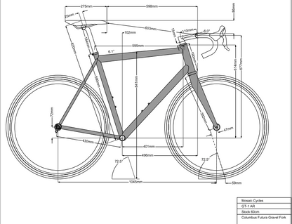 2025 Mosaic GT-1 AR 60cm Titanium Chameleon Disc Frameset 700c Chris King 2640g