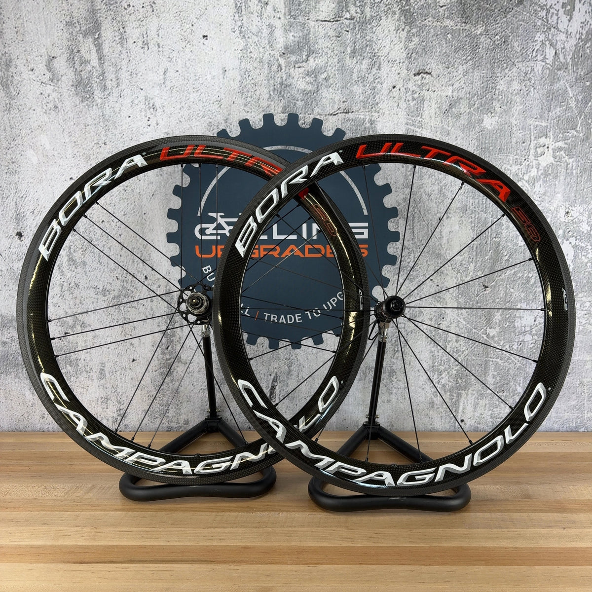 Low Mile! Campagnolo Bora Ultra 50 AC3 Rim Brake Carbon Bike Wheelset 700c 1545g