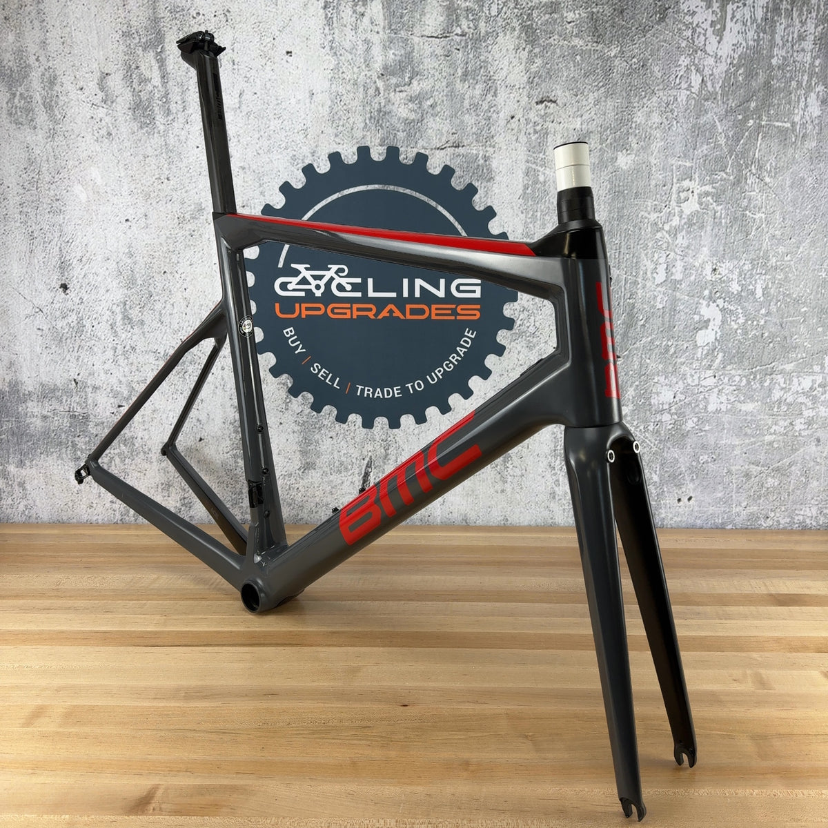 Low Mile! 2019 BMC Teammachine SLR 01 58cm Carbon Grey Rim Brake Frameset 1684g